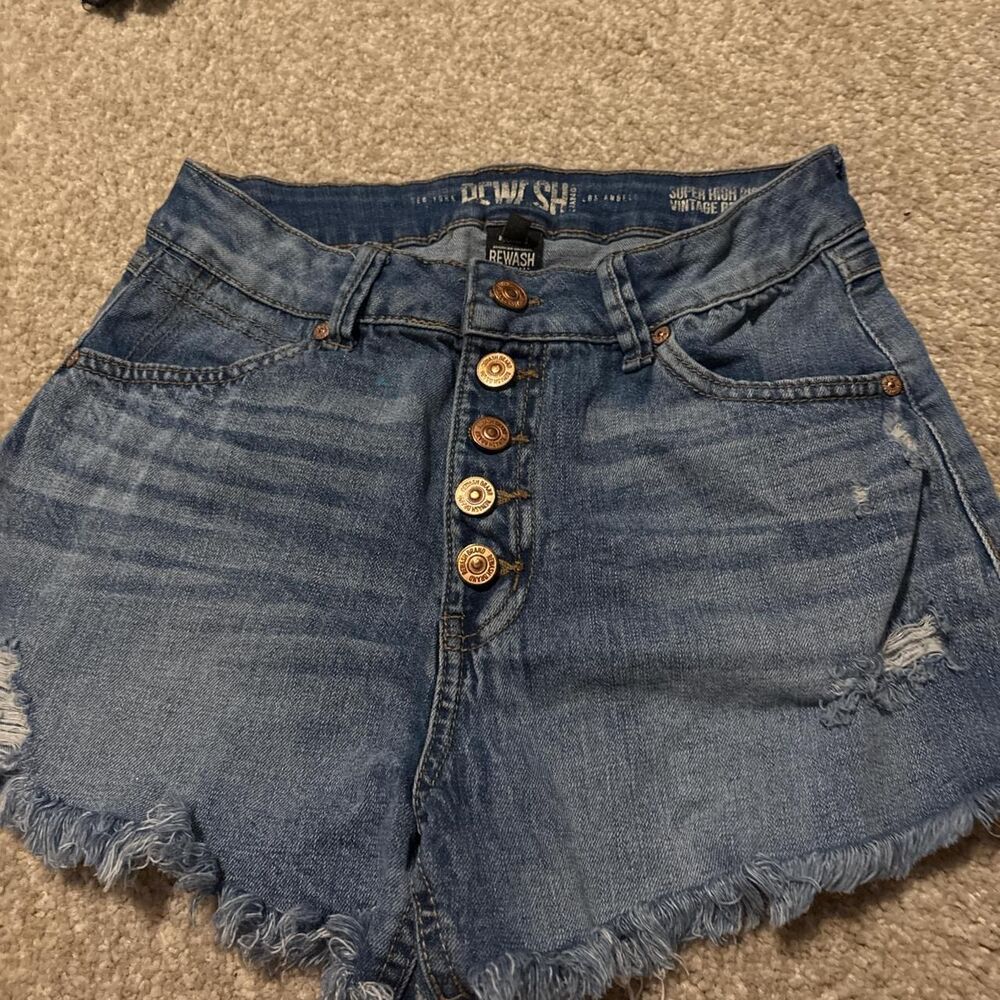 Rewash Women's Blue and Navy Shorts